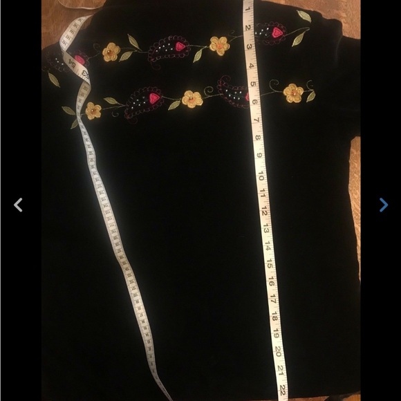 Coldwater Creek Velvet Silk Embroidered Shirt XS - Picture 7 of 7